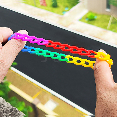 Rainbow Braided Silicone Stretch Bracelets for Men WG97979-01-1