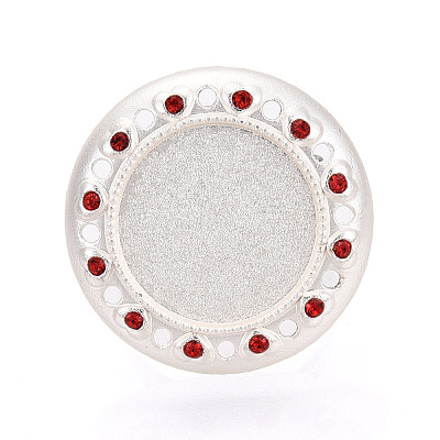 Adjustable Alloy & Iron & Rhinestone Bezel Cup Ring Base with Rotatable Tray MAK-T012-10S-1