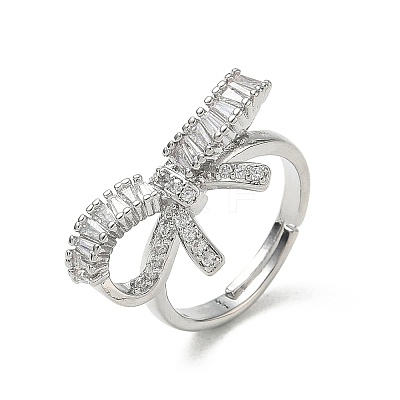 Brass & Clear Cubic Zirconia Finger Rings CU-CBA7E55-08P-1