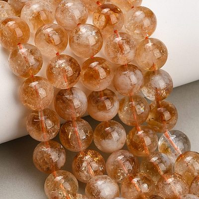 Hearted Natural Citrine Beads Strands GG-T002-A01-12mm-1