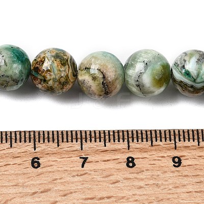 Natural Green Line Jasper  Beads Strands G-L639-A01-12mm-1