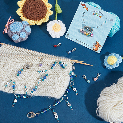 Knitting Row Counter Chains & Locking Stitch Markers Kits HJEW-AB00487-1