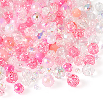 Transparent & Opaque Acrylic Bead OACR-TAC0002-08B-1