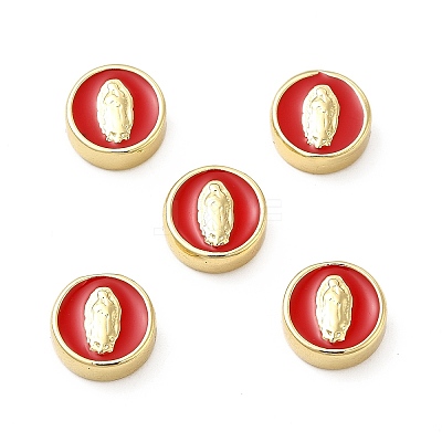 Brass Enamel Beads KK-E068-VB151-2-1