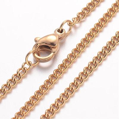Ion Plating(IP) 304 Stainless Steel Necklace MAK-K004-08G-1