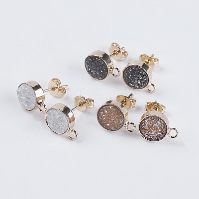 Brass Stud Earring Findings KK-E748-B-LG-1
