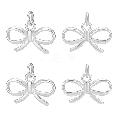 4Pcs 925 Sterling Silver Bowknot Charms with Jump Rings and 925 Stamp STER-PH0004-47-1