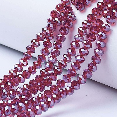 Electroplate Glass Beads Strands EGLA-A034-T4mm-A02-1