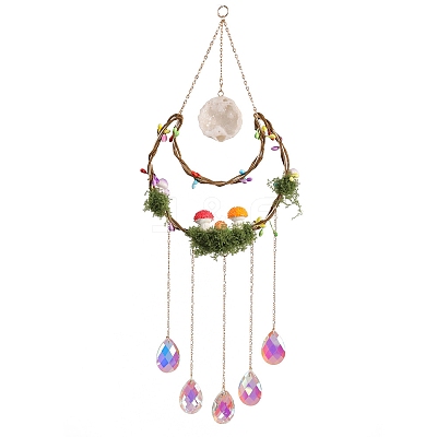 Moon & Star Natural Gemstome Hanging Suncatchers RN-CBA387D-03G-1