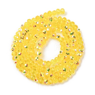 Electroplate Transparent Glass Beads Strands EGLA-A046-01A-19-1