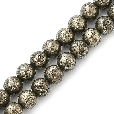 Natural Pyrite Beads Strands G-A250-A01-02-1