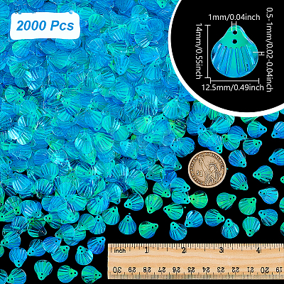 2000Pcs UV Plating Resin Charms RESI-NB0002-17B-1