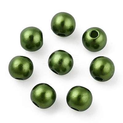 Spray Painted ABS Plastic Imitation Pearl Beads OACR-T015-05A-09-1
