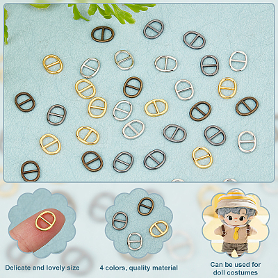 240Pcs 4 Colors Alloy Buckle Clasps FIND-FG0002-85-1
