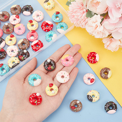 42Pcs 14 Styles Opaque Resin Decoden Cabochons FIND-CA0007-33-1