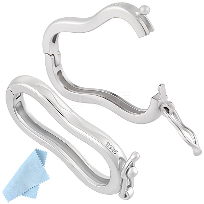 1Pc 925 Sterling Silver Twister Clasps STER-BBC0008-83-1