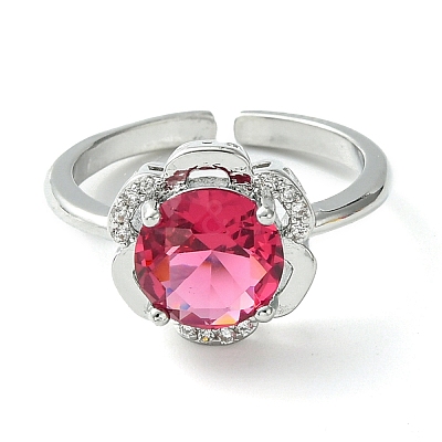 Bass Micro Pave Cubic Zirconia Ring RJEW-Z033-19B-1