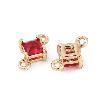 Brass Pave Glass Rhombus Links Connector Charms X1-GLAA-Q088-001J-1