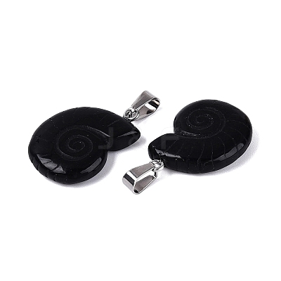 Natural Obsidian Pendants G-Q601-45A-1