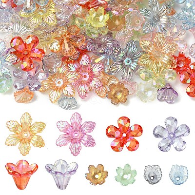 Transparent Acrylic Bead Caps TACR-YW0002-39-1