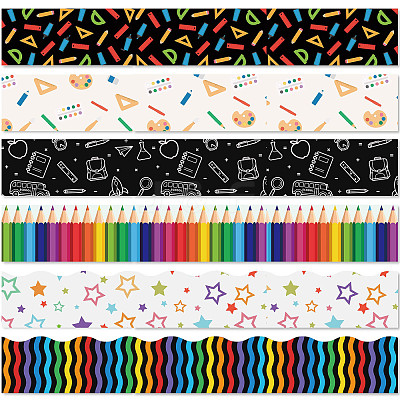60pcs Coated Paper Border Decorative Stickers STIC-WH0020-004-1