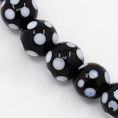 Handmade Lampwork Round Beads Strands LAMP-L007-10mm-01-1