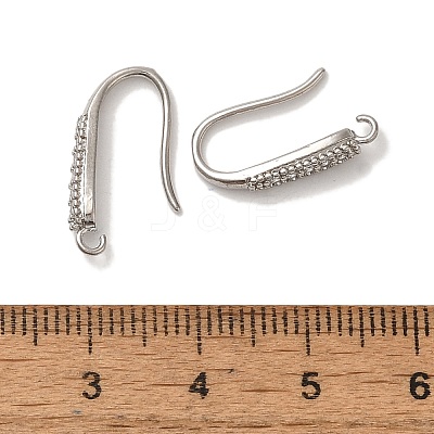 Rack Plating Brass Micro Pave Clear Cubic Zirconia Earring Hooks KK-A231-11P-1