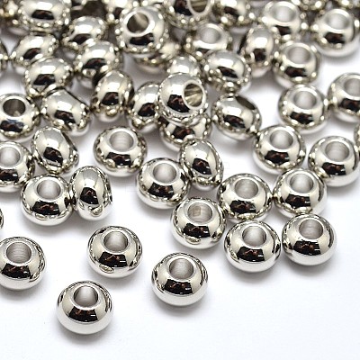 Brass Flat Round Spacer Beads KK-M085-18P-NR-1