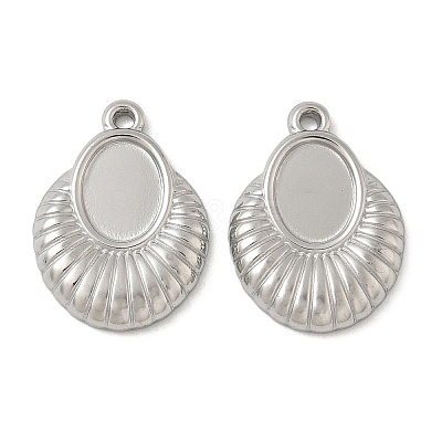 304 Stainless Steel Pendant Cabochon Settings STAS-D127-16P-1