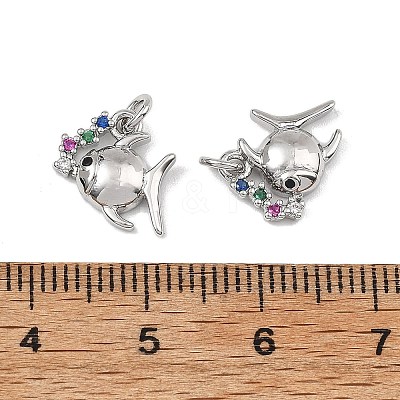 SHEGRACE Brass Colorful Cubic Zirconia Charms XGRQ3P154-591P-1