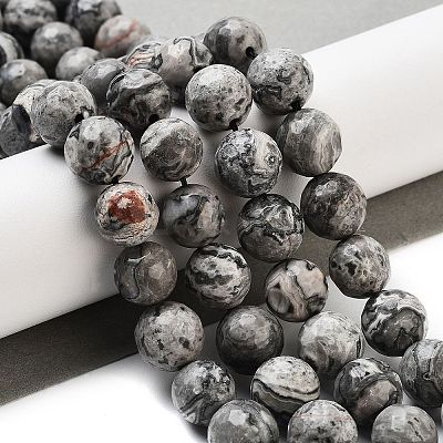 Natural Map Stone/Picasso Stone/Picasso Jasper Strands X-G-G099-10mm-27-1