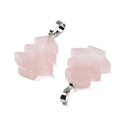 Natural Rose Quartz Pendants G-A203-01J-P-1