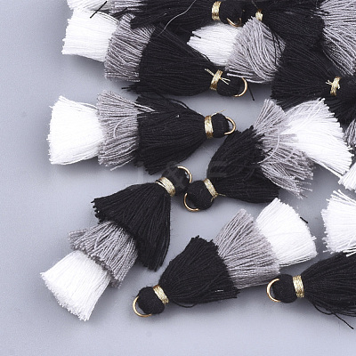 Polycotton(Polyester Cotton) Tassel Pendant Decorations X-FIND-T018-19-1