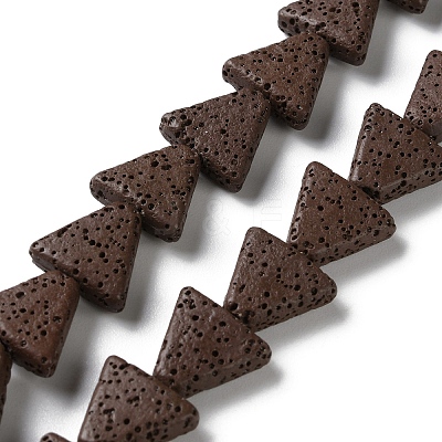 Triangle Dyed Natural Lava Rock Beads Strands G-O126-04A-14-1