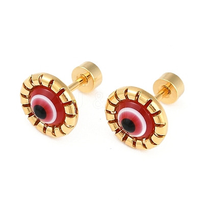 Evil Eye Glass Ear Fake Plugs EJEW-H105-27G-1