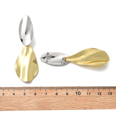 Brass Dangle Stud Earrings EJEW-S262-07GP-1