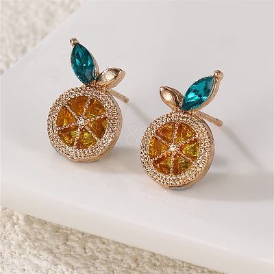 Alloy Enamel Stud Earrings WG4680E-05-1