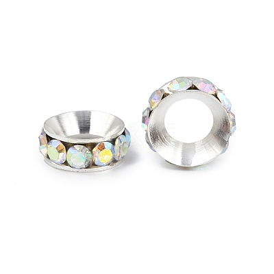 Brass Rhinestone Spacer Beads RB-A020-10mm-28S-1
