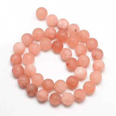 Natural White Jade Bead Strands G-R297-8mm-39-1