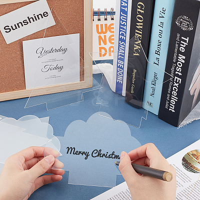 6Pcs Christmas Tree & Star & Cloud Acrylic Board TACR-GA0001-03-1