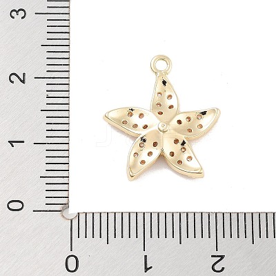 Brass Pave Clear Cubic Zirconia Pendants X-KK-Z061-09G-01-1