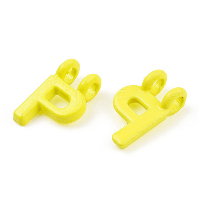 Rack Plating Spray Painted Alloy 2-Loop Link Pendants PALLOY-N176-01P-1