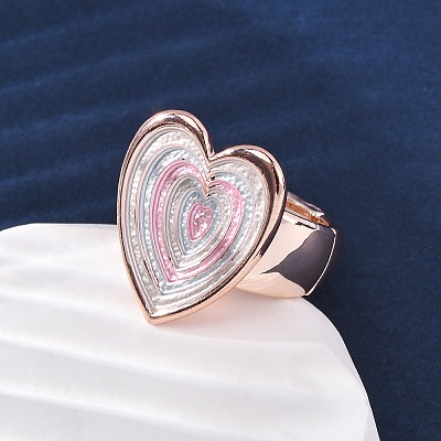 Zinc Alloy & Enamel Stretch Finger Rings for Women RJEW-M101-01D-G-1