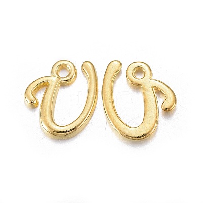 Golden Plated Alloy Letter Pendants LS-X-PALLOY-J718-01G-U-1