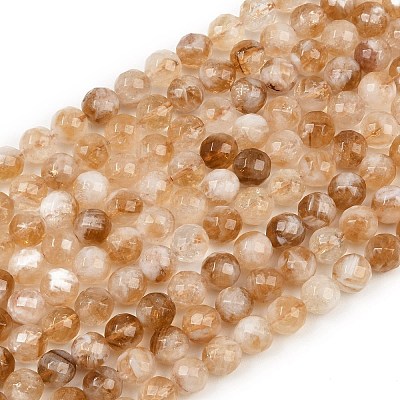 Heated Natural Citrine Beads Strands G-D359-A01-8mm-1