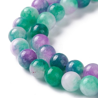 Dyed Natural White Jade Beads Strands G-I299-F02-6mm-1