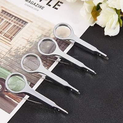 Tweezers Stainless Steel Clip Magnifier AJEW-CA0001-08-1