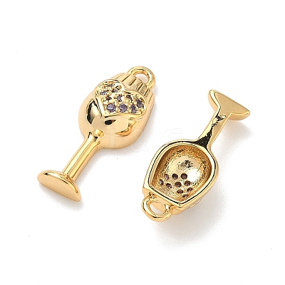 Brass Micro Pave Cubic Zirconia Pendants KK-A281-22G-03-1