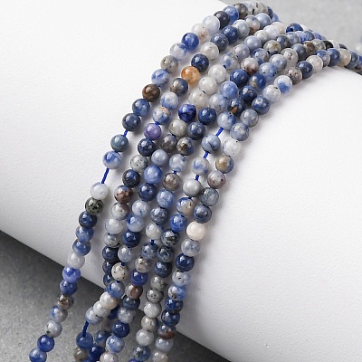 Natural Blue Spot Jasper Beads Strands G-Z116-A02-2mm-1