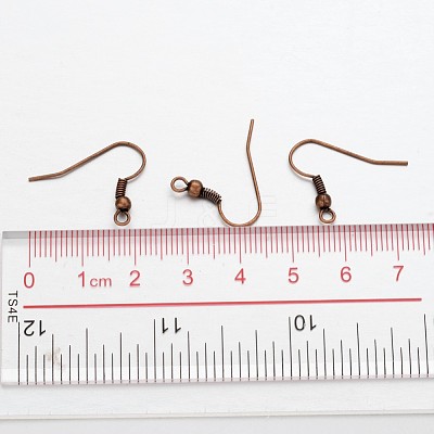 Earring Jewelry Findings Red Copper Iron Earring Hooks X-E135-NFR-1